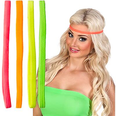 Boland 85961 Stirnband Set, 4 Stück, elastisch, Stirnreif, Haarband, Accessoire, Mottoparty, Festival, Karneval Boland 85961 Stirnband Set, 4 Stück, elastisch, Stirnreif, Haarband, Accessoire, Mottoparty, Festival, Karneval