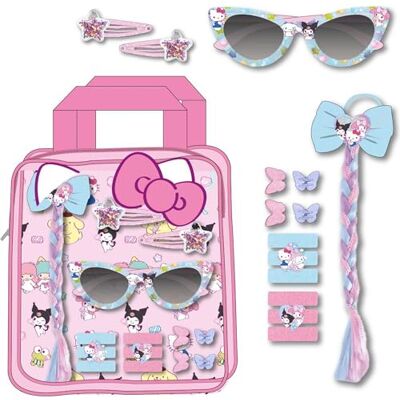 CERDÁ LIFE'S LITTLE MOMENTS Hello Kitty Beauty-Set mit Brillen, Zubehör für das Haar mit Klammern, Zöpfen, Brillen und Strumpfbändern, Sanrio Kawaii-Stil CERDÁ LIFE'S LITTLE MOMENTS Hello Kitty Beauty-Set mit Brillen, Zubehör für das Haar mit Klammern, Zöpfen, Brillen und Strumpfbändern, Sanrio Kawaii-Stil