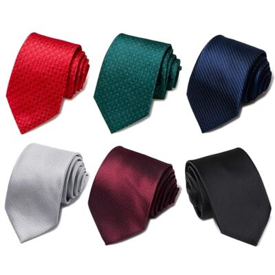 Passabin Krawatte für Herren Krawatte Gewebte Jacquard Krawatten Set 6 Stück, Blau, rot, grün, schwarz, Splitter, 2.95 inches*57.5 inches Passabin Krawatte für Herren Krawatte Gewebte Jacquard Krawatten Set 6 Stück, Blau, rot, grün, schwarz, Splitter, 2.95 inches*57.5 inches