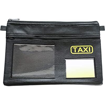 effektivo Taxi Tasche für Fahrzeugpapiere und Dokumente Geldbörse mit diversen Fächern und Taxi Logo, schwarz effektivo Taxi Tasche für Fahrzeugpapiere und Dokumente Geldbörse mit diversen Fächern und Taxi Logo, schwarz