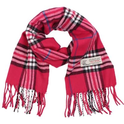 Promise Karierter Kaschmir-Griff, klassischer weicher luxuriöser Winterschal für Herren und Damen, hot pink, Einheitsgröße Promise Karierter Kaschmir-Griff, klassischer weicher luxuriöser Winterschal für Herren und Damen, hot pink, Einheitsgröße