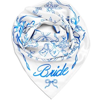 xo, Fetti Kopftuch für die Braut, 68,6 x 68,6 cm, Junggesellinnenabschied, Braut-Kopfbedeckung, Bach-Party-Accessoire, Brautjungfergeschenk, weißes Hochzeits-Taschentuch, etwas blauer Seidenhut, xo, Fetti Kopftuch für die Braut, 68,6 x 68,6 cm, Junggesellinnenabschied, Braut-Kopfbedeckung, Bach-Party-Accessoire, Brautjungfergeschenk, weißes Hochzeits-Taschentuch, etwas blauer Seidenhut,