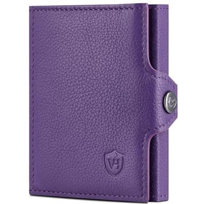 VON HEESEN Slim Wallet mit XL Münzfach & RFID-Schutz Mini Geldbörse Herren & Damen Kartenetui Kreditkartenetui Portmonee Geldbeutel Portemonnaie klein Violet VON HEESEN Slim Wallet mit XL Münzfach & RFID-Schutz Mini Geldbörse Herren & Damen Kartenetui Kreditkartenetui Portmonee Geldbeutel Portemonnaie klein Violet