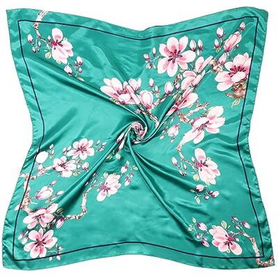 DRESHOW 90x90cm Große Quadratische Schals für Damen Seide Kopftuch Bandanas Haartuch Halstuch Haarschmuck DRESHOW 90x90cm Große Quadratische Schals für Damen Seide Kopftuch Bandanas Haartuch Halstuch Haarschmuck