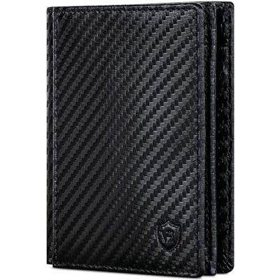 VON HEESEN ® Leder Geldbörse mit Münzfach & RFID Schutz Herren & Damen Echtleder Geldbeutel für Männer & Frauen Portemonnaie Brieftasche Wallet Portmonee (Carbon-Schwarz) VON HEESEN ® Leder Geldbörse mit Münzfach & RFID Schutz Herren & Damen Echtleder Geldbeutel für Männer & Frauen Portemonnaie Brieftasche Wallet Portmonee (Carbon-Schwarz)