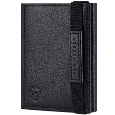 VON HEESEN Slim Wallet mit RFID Schutz Geldbörse Herren klein Mini Geldbeutel Damen Portmonee Kartenetui Echtleder Karten Portemonnaie Leder Kreditkartenetui Schwarz VON HEESEN Slim Wallet mit RFID Schutz Geldbörse Herren klein Mini Geldbeutel Damen Portmonee Kartenetui Echtleder Karten Portemonnaie Leder Kreditkartenetui Schwarz