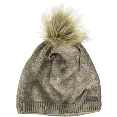 maximo Mädchen Kunstfellpompon Beanie-Mütze, borkemeliert, 51 maximo Mädchen Kunstfellpompon Beanie-Mütze, borkemeliert, 51