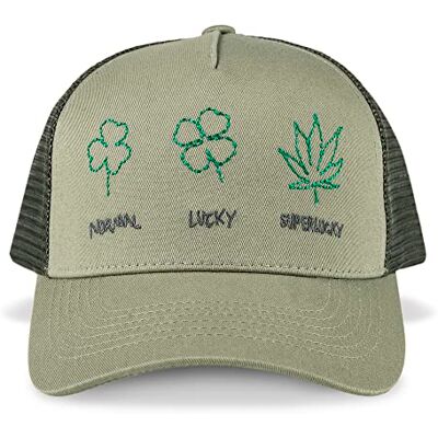 Lucky Brand Unisex-Erwachsene Standard Super Lucky Trucker Mütze – mit verstellbarem Poly-Mesh-Schnappverschluss – Moos Baseballkappe, One Size Lucky Brand Unisex-Erwachsene Standard Super Lucky Trucker Mütze – mit verstellbarem Poly-Mesh-Schnappverschluss – Moos Baseballkappe, One Size