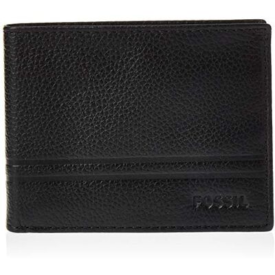 Fossil Herren Flip Id Bifold Reisezubehör-Bi-Fold-Brieftasche, Wilder Black, Einheitsgröße Fossil Herren Flip Id Bifold Reisezubehör-Bi-Fold-Brieftasche, Wilder Black, Einheitsgröße