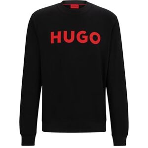 Boss HUGO Herren Dem Sweatshirt aus French Terry mit Rundhalsausschnitt und Kontrast-Logo Schwarz M Boss HUGO Herren Dem Sweatshirt aus French Terry mit Rundhalsausschnitt und Kontrast-Logo Schwarz M