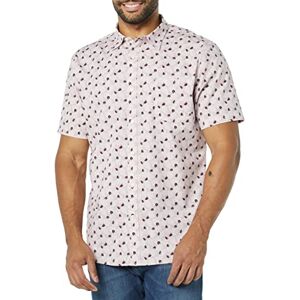 Amazon Herren Kurzärmeliges Hemd aus Popeline, Schmale Passform, Lavendel Palmwedelaufdruck, XS Amazon Herren Kurzärmeliges Hemd aus Popeline, Schmale Passform, Lavendel Palmwedelaufdruck, XS