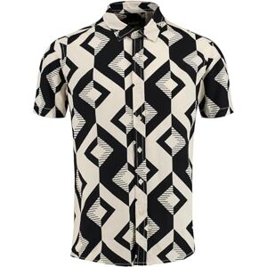 KEY LARGO Herren Track 1/2 Patterned Hemd, Schwarz, 56 KEY LARGO Herren Track 1/2 Patterned Hemd, Schwarz, 56