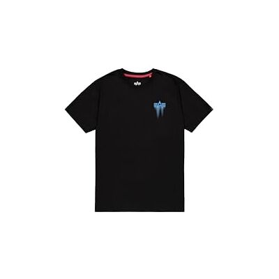 Alpha Herren Spray Print T-Shirt, Black, L Alpha Herren Spray Print T-Shirt, Black, L