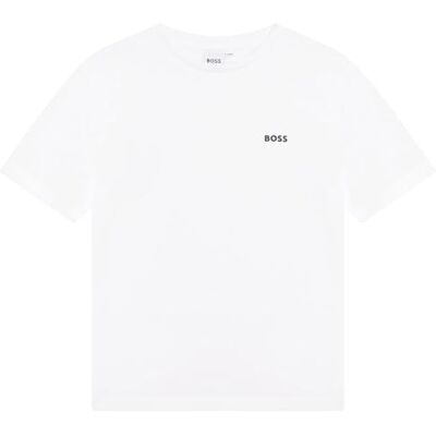 Boss Kurzarm T-Shirt Weiss 100% Baumwolle 8JAHRE Boss Kurzarm T-Shirt Weiss 100% Baumwolle 8JAHRE