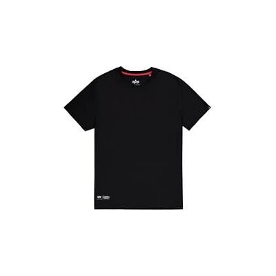 Alpha Herren Label Back Print T-Shirt, Black/Black, L Alpha Herren Label Back Print T-Shirt, Black/Black, L