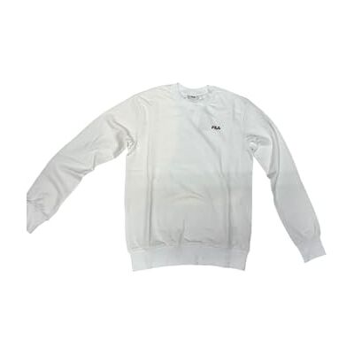 FILA Men's LEVERANO Regular Sweat Crew, Bright White, M FILA Men's LEVERANO Regular Sweat Crew, Bright White, M