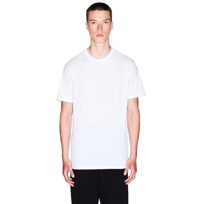 Armani Exchange Men's Short Sleeve Tone on Tone Logo Round Collar T-Shirt Off White L Armani Exchange Men's Short Sleeve Tone on Tone Logo Round Collar T-Shirt Off White L