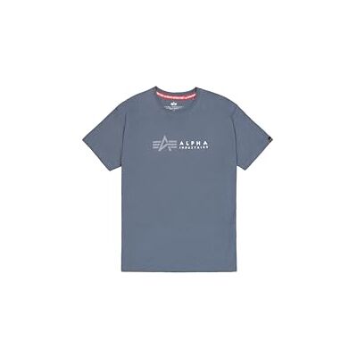 Herren Alpha Label T-Shirt, Denim Blue, L Herren Alpha Label T-Shirt, Denim Blue, L