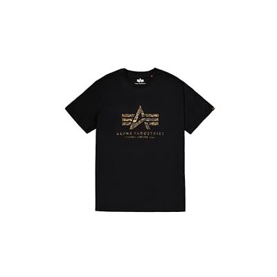 Alpha Herren Basic BL Effect Print T-Shirt, Black, L Alpha Herren Basic BL Effect Print T-Shirt, Black, L