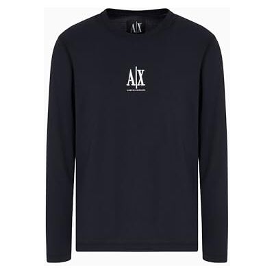 Armani Exchange Herren Icon Project Logo-Stickerei Langarm T-Shirt, Dunkles Marineblau, L Armani Exchange Herren Icon Project Logo-Stickerei Langarm T-Shirt, Dunkles Marineblau, L