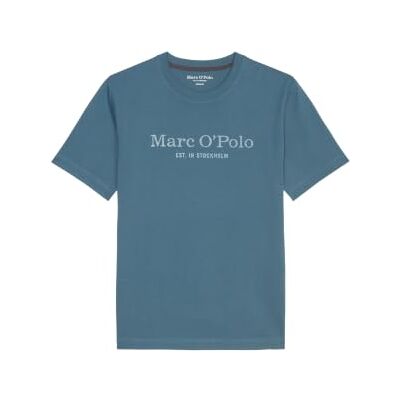 Marc O' Polo Herren T-Shirt aus Bio-Baumwolle Basic, Blau (Storm), S Marc O' Polo Herren T-Shirt aus Bio-Baumwolle Basic, Blau (Storm), S