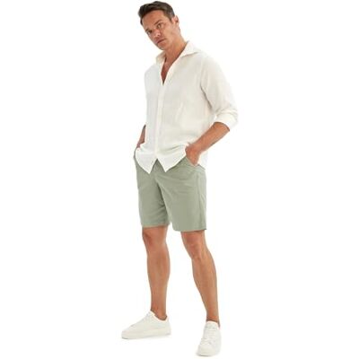 DeFacto Herren Bermuda Shorts Chino Kurze Hosen Stretch Hose Jorts Hose Green 28 DeFacto Herren Bermuda Shorts Chino Kurze Hosen Stretch Hose Jorts Hose Green 28
