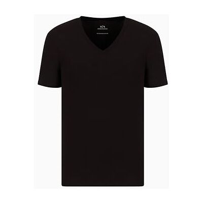 Armani Exchange Herren Pima Cotton V-Neck T-Shirt, Schwarz, M Armani Exchange Herren Pima Cotton V-Neck T-Shirt, Schwarz, M