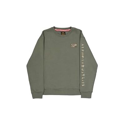 Alpha Herren Camo Sleeve Sweatshirt, Dark Olive, S Alpha Herren Camo Sleeve Sweatshirt, Dark Olive, S