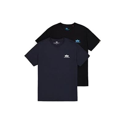 Alpha Herren Basic Small Logo 2 Pack T-Shirt, Rep.Blue/Black/Blue, 3XL Alpha Herren Basic Small Logo 2 Pack T-Shirt, Rep.Blue/Black/Blue, 3XL
