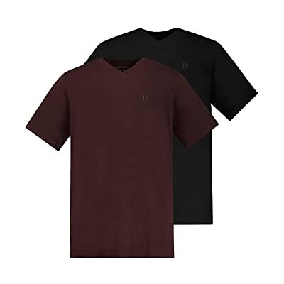 JP 1880 Herren große Größen Übergrößen Menswear L-8XL T-Shirts, Basic, 2er-Pack, V-Ausschnitt, Halbarm Burgunder XL 711318110-XL JP 1880 Herren große Größen Übergrößen Menswear L-8XL T-Shirts, Basic, 2er-Pack, V-Ausschnitt, Halbarm Burgunder XL 711318110-XL