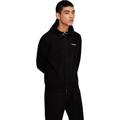 Armani Exchange Herren Everyday French Terry Hoodie Kapuzenpullover, Schwarz, S Armani Exchange Herren Everyday French Terry Hoodie Kapuzenpullover, Schwarz, S