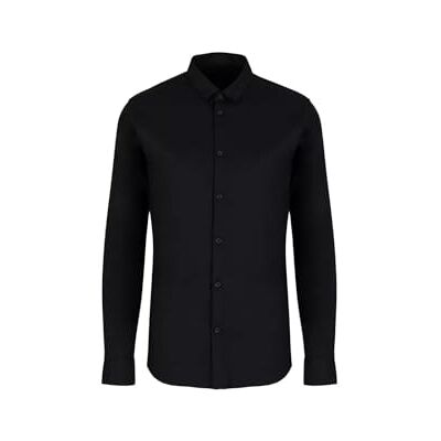 Armani Exchange Men's Long Sleeve Ultra Stretch Lyocell Button Down Shirt. Slim Fit. Black,XXL Armani Exchange Men's Long Sleeve Ultra Stretch Lyocell Button Down Shirt. Slim Fit. Black,XXL