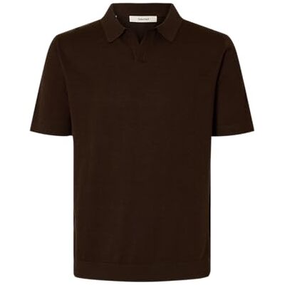 SELECTED MEN Herren Slhmattis Ss Linen Blend Open Polo Noos, Delicioso, L SELECTED MEN Herren Slhmattis Ss Linen Blend Open Polo Noos, Delicioso, L