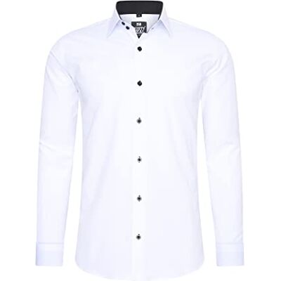 Rusty Neal Herren-Hemd Premium Slim Fit Langarm Stretch Grau Kentkragen Business-Hemd Freizeithemd M Rusty Neal Herren-Hemd Premium Slim Fit Langarm Stretch Grau Kentkragen Business-Hemd Freizeithemd M