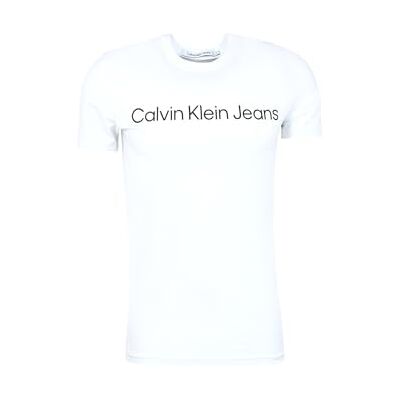 Calvin Klein Herren T-Shirt Kurzarm Core Institutional Logo Slim Tee Rundhalsausschnitt, Weiß (Bright White), XL Calvin Klein Herren T-Shirt Kurzarm Core Institutional Logo Slim Tee Rundhalsausschnitt, Weiß (Bright White), XL