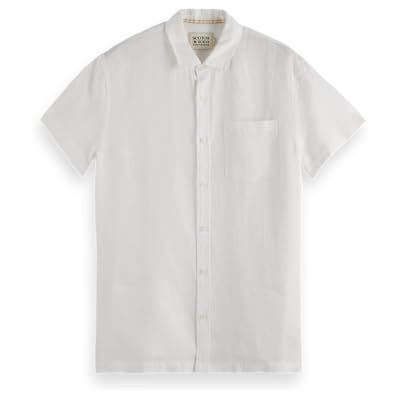 Scotch & Soda Men's CORE Linen Shirt, Off White, XXL Scotch & Soda Men's CORE Linen Shirt, Off White, XXL