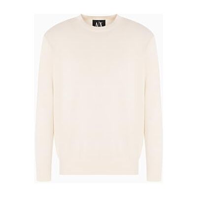 Armani Exchange Herren Pullover Icon Project, gesticktes Logo, beige, XL Armani Exchange Herren Pullover Icon Project, gesticktes Logo, beige, XL