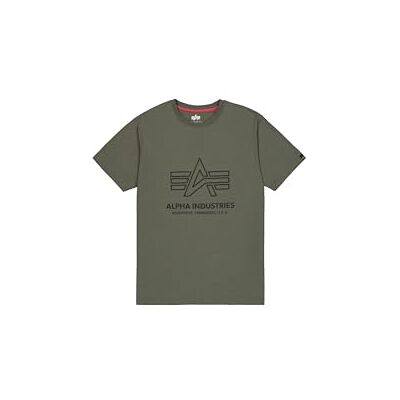 Alpha Herren Logo Print T-Shirt, Dark Olive, M Alpha Herren Logo Print T-Shirt, Dark Olive, M