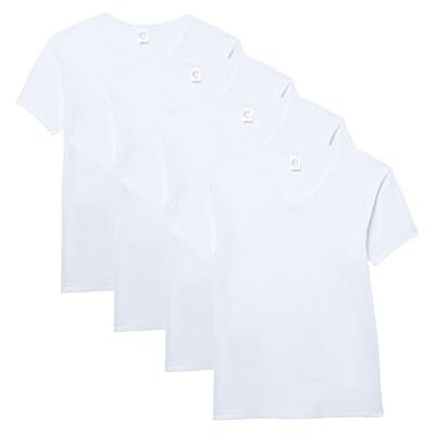 Abanderado Herren Bundle kurzen Ärmeln und V-Ausschnitt Kurzarm-T-Shirt, weiß, L (4er Pack) Abanderado Herren Bundle kurzen Ärmeln und V-Ausschnitt Kurzarm-T-Shirt, weiß, L (4er Pack)