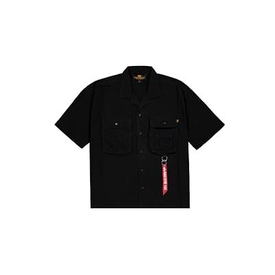 Alpha Herren Aloha Safari Hemd, Black, S Alpha Herren Aloha Safari Hemd, Black, S