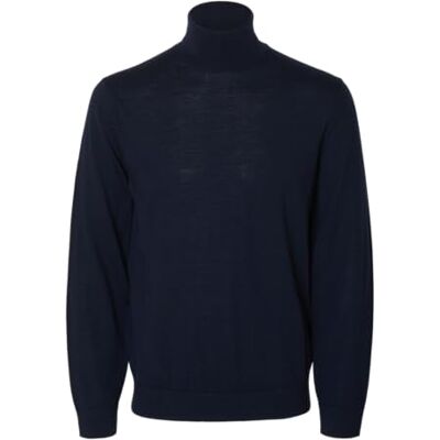 SELECTED HOMME Herren Slhtray Knit Merino Roll Neck Noos Pullover, Navy Blazer, S EU SELECTED HOMME Herren Slhtray Knit Merino Roll Neck Noos Pullover, Navy Blazer, S EU