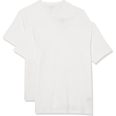 Amazon Herren T-Shirt Slim Fit Kurzarm V-Ausschnitt 2er Pack Weiß Large Amazon Herren T-Shirt Slim Fit Kurzarm V-Ausschnitt 2er Pack Weiß Large