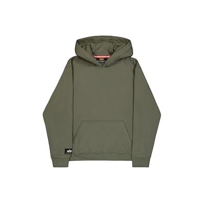 Alpha Herren Label Hoodie Back Print, Dark Olive, XL Alpha Herren Label Hoodie Back Print, Dark Olive, XL