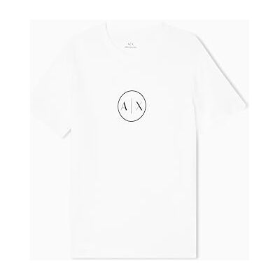 Armani Exchange Men's Short Sleeve Round Collar Circle Logo T-Shirt Off White XL Armani Exchange Men's Short Sleeve Round Collar Circle Logo T-Shirt Off White XL