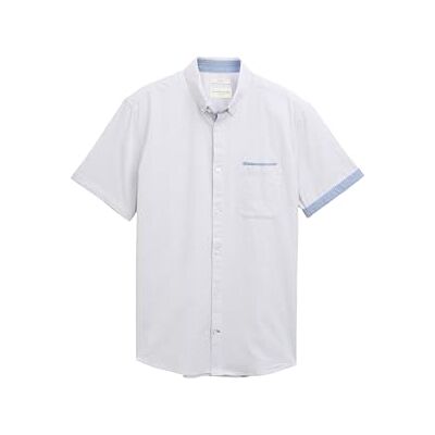 TOM TAILOR Herren 1048100 Hemd, 29630 White Navy Dotted Structure, S EU TOM TAILOR Herren 1048100 Hemd, 29630 White Navy Dotted Structure, S EU