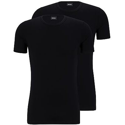 Boss Herren 2er-Pack Stretch-unterhemden mit Rundhalsausschnitt Retroshorts, Schwarz, L Boss Herren 2er-Pack Stretch-unterhemden mit Rundhalsausschnitt Retroshorts, Schwarz, L