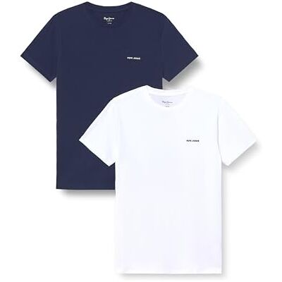 Pepe Jeans Herren M Basic Logo Stretch Pack T-Shirt, Blau (Navy), M, Blau (Marineblau), M Pepe Jeans Herren M Basic Logo Stretch Pack T-Shirt, Blau (Navy), M, Blau (Marineblau), M