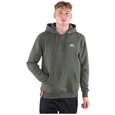 Alpha Basic Hoody Small Logo Kapuzensweat für Herren Dark Olive Alpha Basic Hoody Small Logo Kapuzensweat für Herren Dark Olive