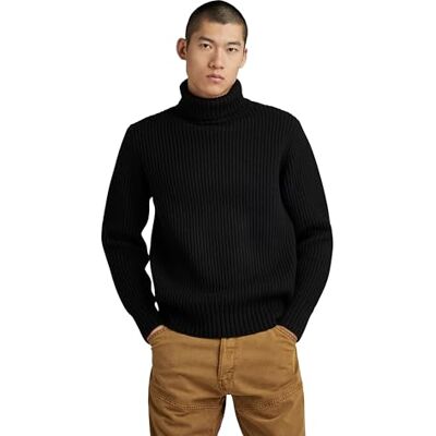 G-STAR RAW Herren Essential Turtle Knit, Schwarz (dk Black D23732-D447-6484), M G-STAR RAW Herren Essential Turtle Knit, Schwarz (dk Black D23732-D447-6484), M