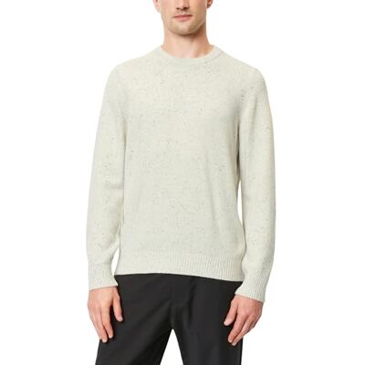Marc O' Polo Marc OߴPolo Herren Strickpullover mit Rundhalsausschnitt Regular Fit, Cremefarben (White Cotton), XL Marc O' Polo Marc OߴPolo Herren Strickpullover mit Rundhalsausschnitt Regular Fit, Cremefarben (White Cotton), XL